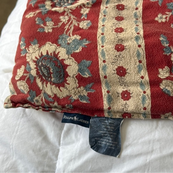 Ralph Lauren Cassie French Country Stripe King Size Comforter Red Blue - Picture 6 of 8